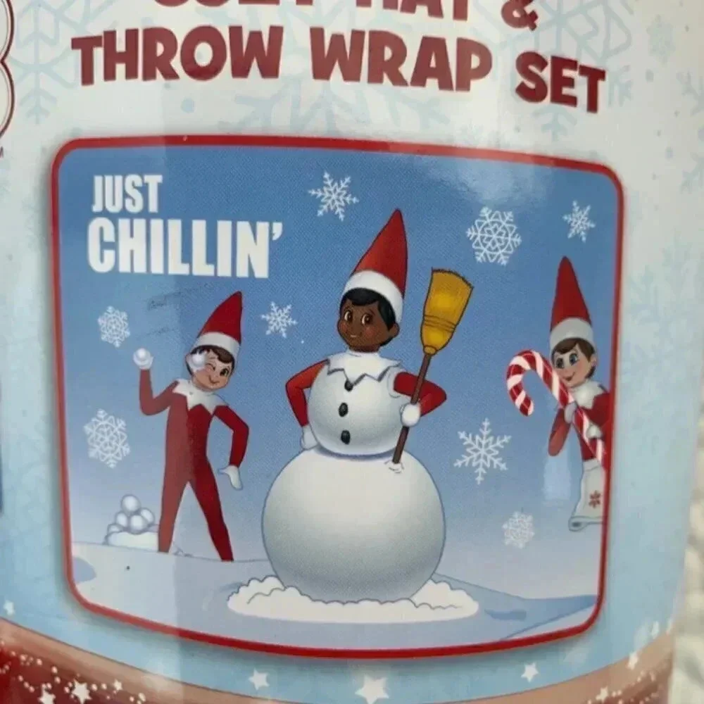 Elf on the Shelf Cozy Hat& Throw Wrap Set